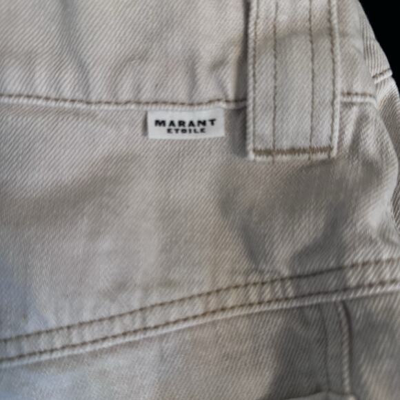 Isabel Marant Étoile Beige High-Rise Utility Cargo Pants RawHem Women FR 38 US 6 - Picture 11 of 16